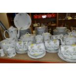 A ROSENTHAL CLASSIC ROSE BELVEDERE PATTERN DINNER SET, Monbijon shape comprising ten soup dishes,