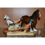 FOUR ANIMAL AND BIRD FIGURES, comprising three Beswick figures: Welsh Mountain Pony 'Coed Coch