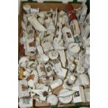 A BOX OF CRESTED WARE ORNAMENTS ETC, brands include Arcadian, Grafton, Carlton, and Willow etc