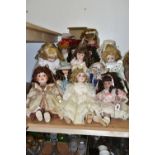 A GROUP OF COLLECTORS DOLLS, fifteen female dolls, including two brides and dolls in historical