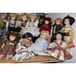 A GROUP OF COLLECTORS DOLLS, sixteen male and female dolls, including pairs of Japanese style and