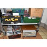 FIVE TRAYS AND A CASE CONTAINING MUSIC AND FILM ON DIFFERENT FORMATS including LPs, 7in singles,