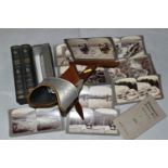 A CASED SET OF UNDERWOOD AND UNDERWOOD 'THE YELLOWSTONE PARK THROUGH THE STEREOSCOPE' STEREOCARDS,
