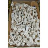 ONE BOX OF ASSORTED CRESTED WARE, maker's names include J.R & Co. W.H Goss, Carlton, etc. figures of