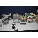 A SELECTION OF VINTAGE PROJECTORS to include a Halinamat 300 projector, Slima S99 projector, Hanimex