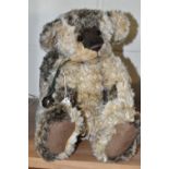 A CHARLIE BEARS TEDDY BEAR, 'Squidge' no CB614881, fully jointed with patchwork style fur, height