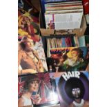 A BOX AND A CASE CONTAINING OVER THIRTY LPs AND ONE HUNDRED SINGLES including The Kinks, Sandie