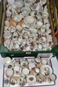 A QUANTITY OF CRESTED WARE, to include an assortment of miniature pots, jars and vases, maker's