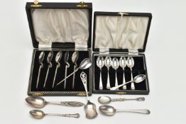 A CASED SET OF SIX ELIZABETH II SILVER TEASPOONS IN THE FORM OF ROMAN SPOONS, maker William Suckling