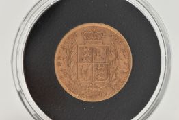 A FULL GOLD SOVEREIGN COIN VICTORIA SHIELD BACK DATED 1871, 22ct, 0.916 fine, 7.9 grams, 22.05mm