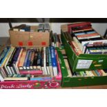 SIX BOXES OF BOOKS, over one hundred titles in hardback and paperback formats, titles to include