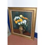 A 20TH CENTURY STILL LIFE STUDY OF FLOWERS IN A VASE, signed Bretagne bottom left, oil on canvas,