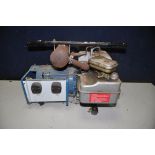 A PETROL GENERATOR with a 5hp Briggs and Stratton engine and two plug sockets (UNTESTED but engine