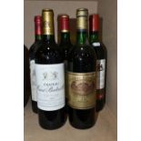 GRAND CRU CLASSE WINE, Five Bottles of Classic Bordeaux Wine, comprising one bottle of CHATEAU