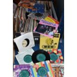 A TRAY CONTAINING APPROX THREE HUNDRED 7 INCH SINGLES artists include Buddy Holly, Roy Orbison,