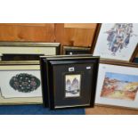 EIGHT DECORATIVE PICTURES AND PRINTS ETC, comprising two Digby Page Chinese landscape