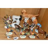 A COLLECTION OF BIRD AND ANIMAL FIGURES INCLUDING BESWICK, to include three Beswick Pheasants 767A -