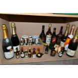 WINE & SPIRITS, a collection of two bottles of CHAMPAGNE, three bottles of CREMANT DE LOIRE, one