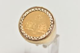 A GENTS DOUBLE PORTRAIT FULL SOVEREIGN RING, Elizabeth II 2017 full sovereign, Elizabeth and Phillip