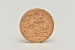 AN EDWARD VII FULL GOLD SOVEREIGN COIN, depicting King Edward VII, George and the Dragon dated 1907,