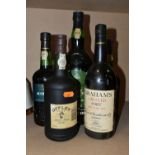 FIVE BOTTLES OF NON-VINTAGE PORT comprising one bottle of Graham's Crusted Port, bottled 1985, 75cl,