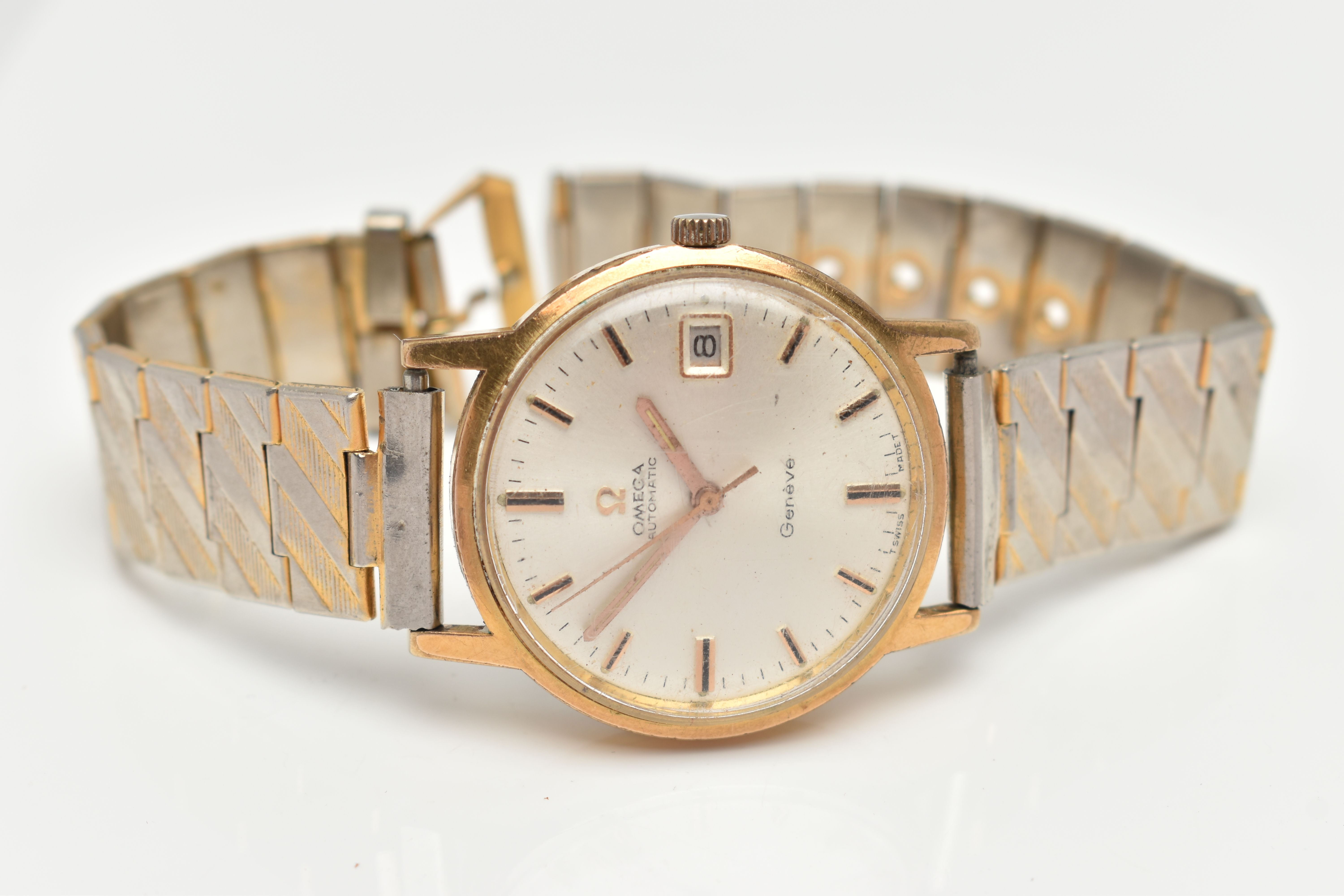 AN ‘OMEGA’ WRISTWATCH, automatic movement, round dial signed ‘Omega’ automatic Geneve, baton - Image 4 of 5