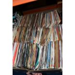 A BOX OF APPROXIMATELY 350 45 RPM SINGLES, mostly from 1960's and early 1970's, artists include
