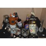 ALCOHOL & ACCESSORIES, comrising a 1.5L bottle of an apple and pear liqueur, one 750ml bottle of