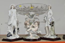 THREE CAPODIMONTE FIGURES, comprising a 1995 Giuseppe Armani 'Teresa' figure, a 1995 Giuseppe Armani