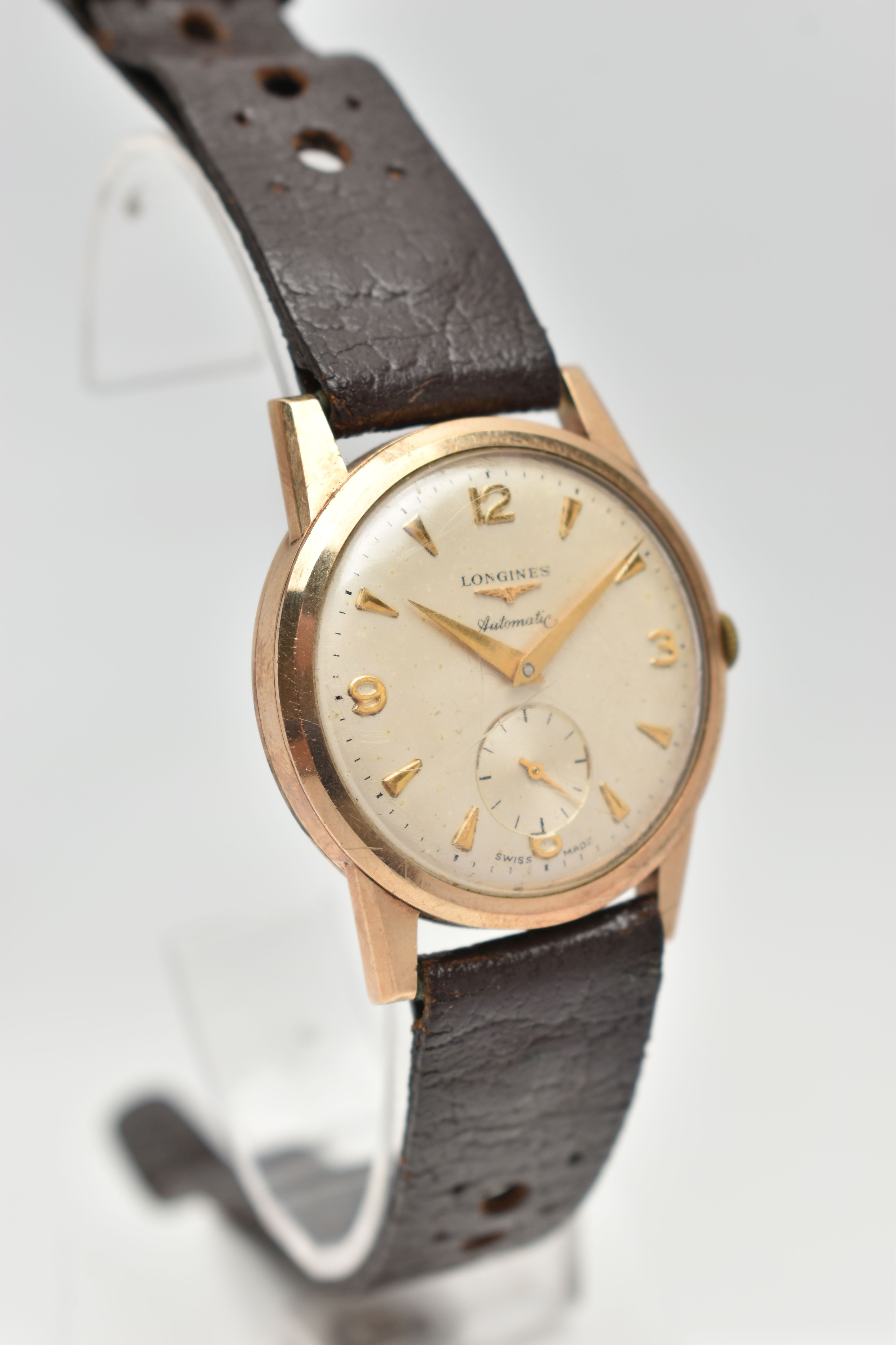 A GENTS 9CT GOLD 'LONGINES' AUTOMATIC WRISTWATCH, round silver dial signed 'Longines Automatic' - Image 2 of 6