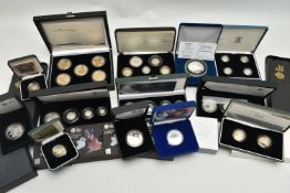 A LARGE AMOUNT OF MAINLY ROYAL MINT BOXED COINAGE, to include 4x Britannia Silver Proof