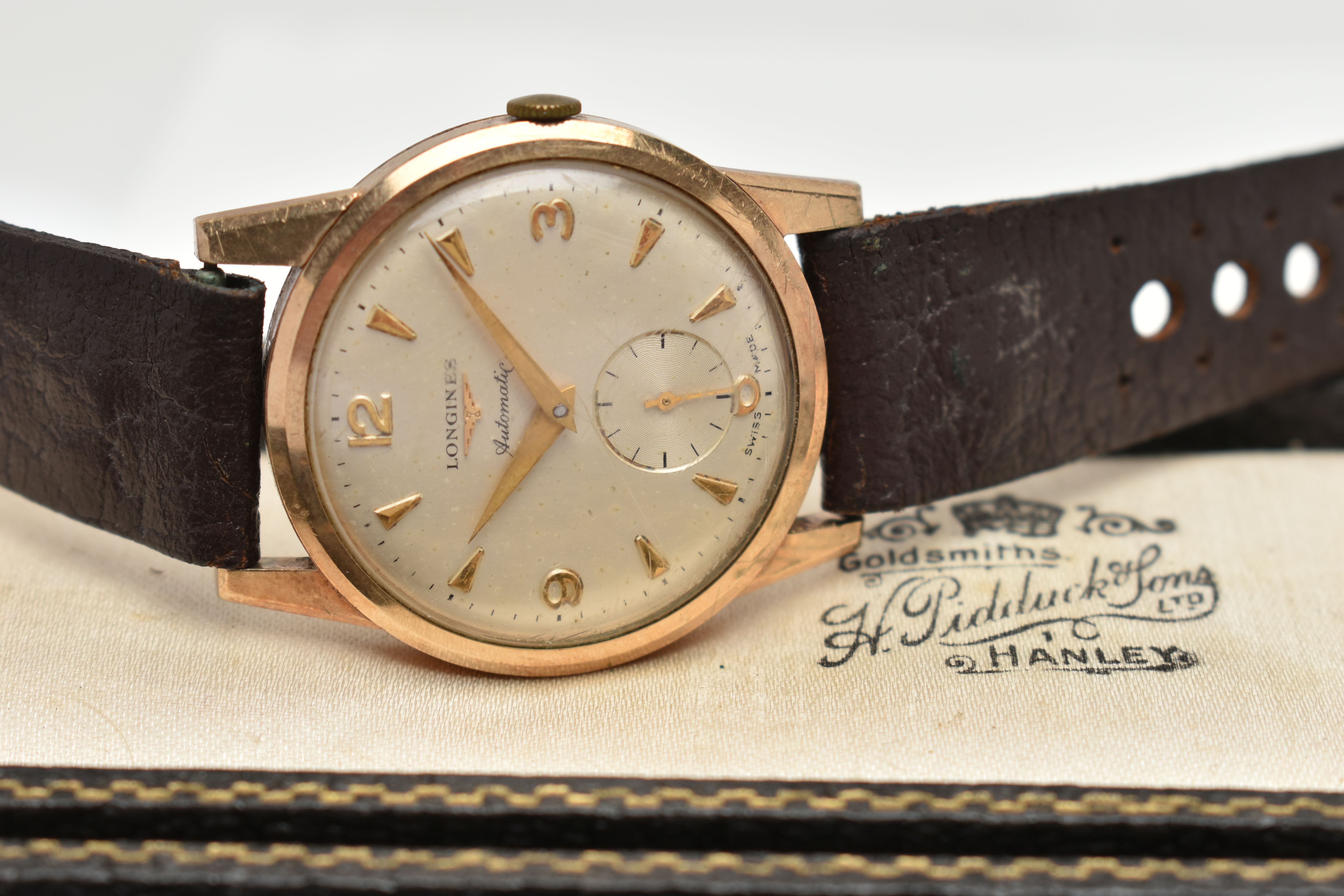 A GENTS 9CT GOLD 'LONGINES' AUTOMATIC WRISTWATCH, round silver dial signed 'Longines Automatic' - Image 4 of 6