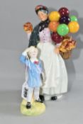 TWO ROYAL DOULTON FIGURES, comprising Little Boy Blue HN2062, height 14cm, and Biddy Pennyfarthing