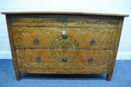 AN 18TH CENTURY ITALIAN NEOCLASSICAL CHEST OF DRAWERS, kingwood, rosewood and marquetry inlaid,