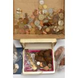 A BOX OF MIXED 20th CENTURY UK COINAGE, to include a Sovereign coin scale