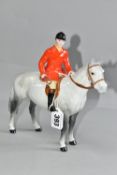 A BESWICK HUNTSMAN, model no 1501, style two - standing, horse in grey gloss finish, issued 1962-