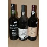 PORT, Two Bottles of Vintage Port and One Bottle of Ruby Port comprising one bottle of TAYLOR'S