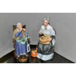 TWO ROYAL DOULTON FIGURINES, comprising Embroidering HN2855, issued 1980-1990, height 19cm, and
