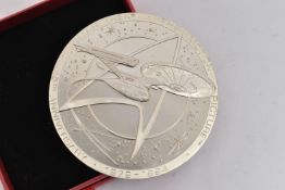 A SILVER STAR TREK MEDALLION, The Motion Picture, 15th Anniversary 1979-1994, with Calander to the