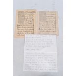 TWO LETTERS SENT FROM THE MAUTHAUSEN CONCENTRATION CAMP, dated 28th July 1940, may be written in