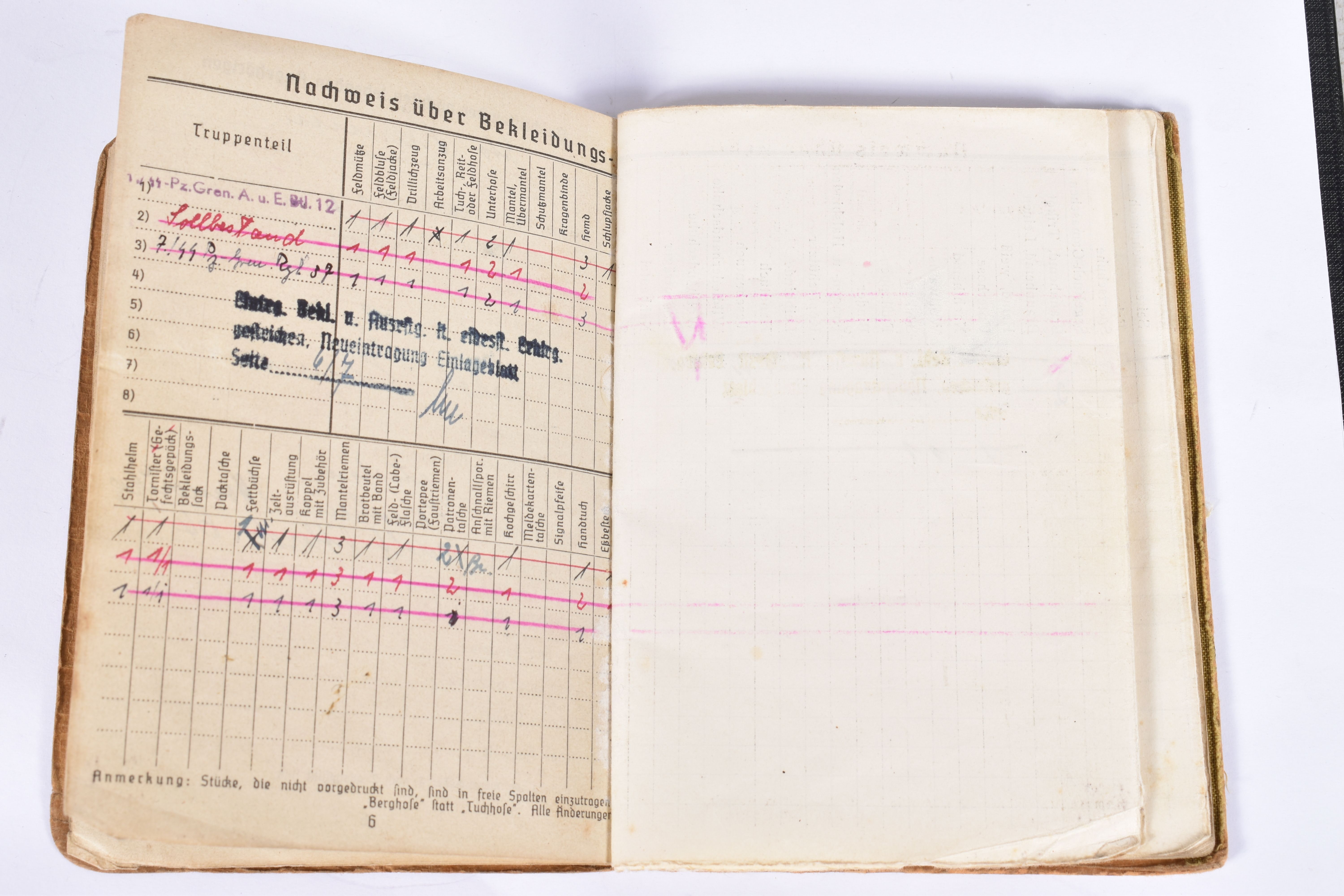 WWII SS SOLDBUCH SS PANZER GRENDADIER FOR OTTO HAMM, UNIT 3rd SS Panzer Grendadier Regt (Danish - Image 8 of 17