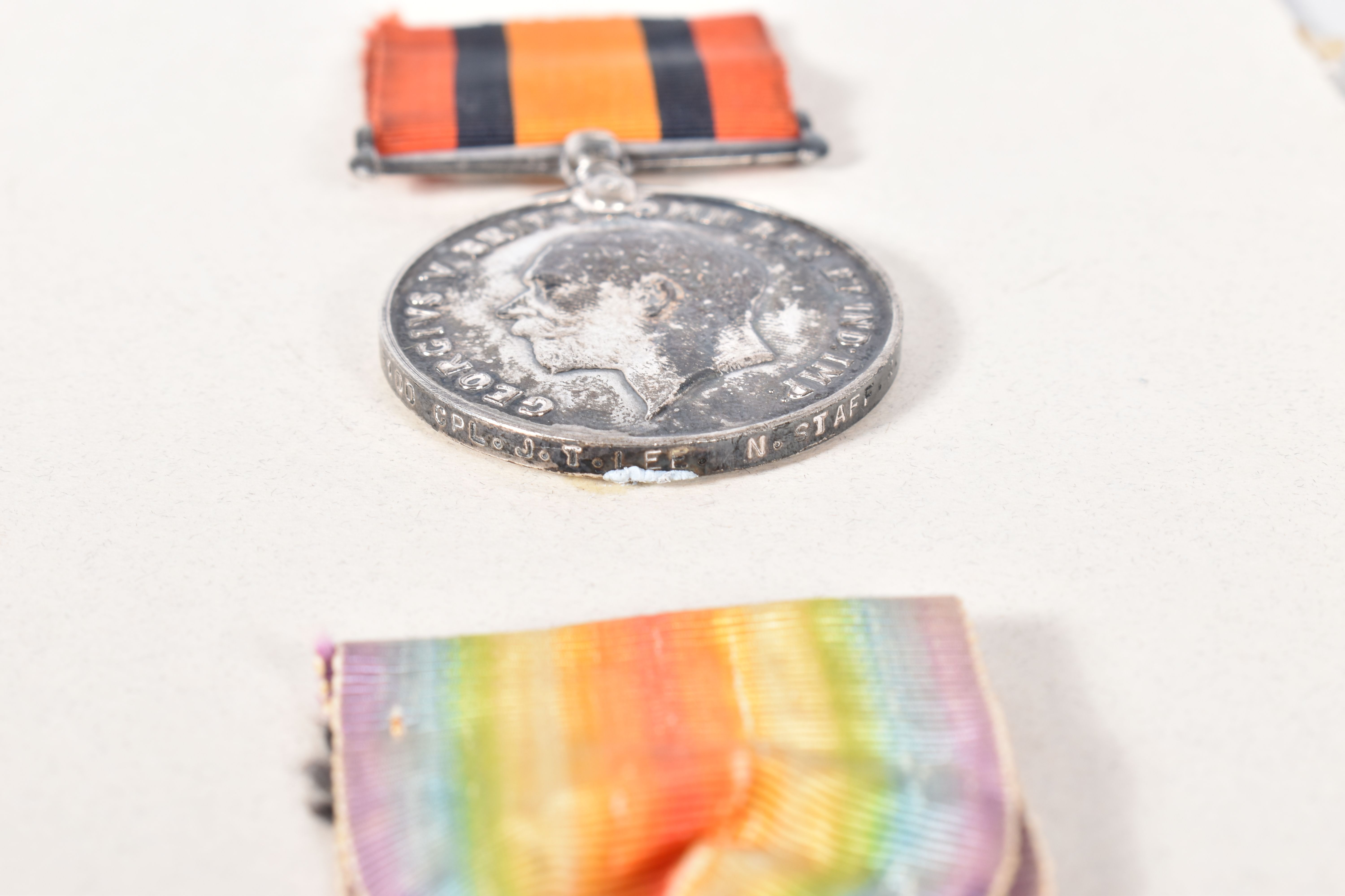 A NORTH STAFFORDSHIRE REGIMENT BOER WAR AND WWI 1914 MONS STAR TRIO OF MEDALS, the Boer War pair are - Image 16 of 25