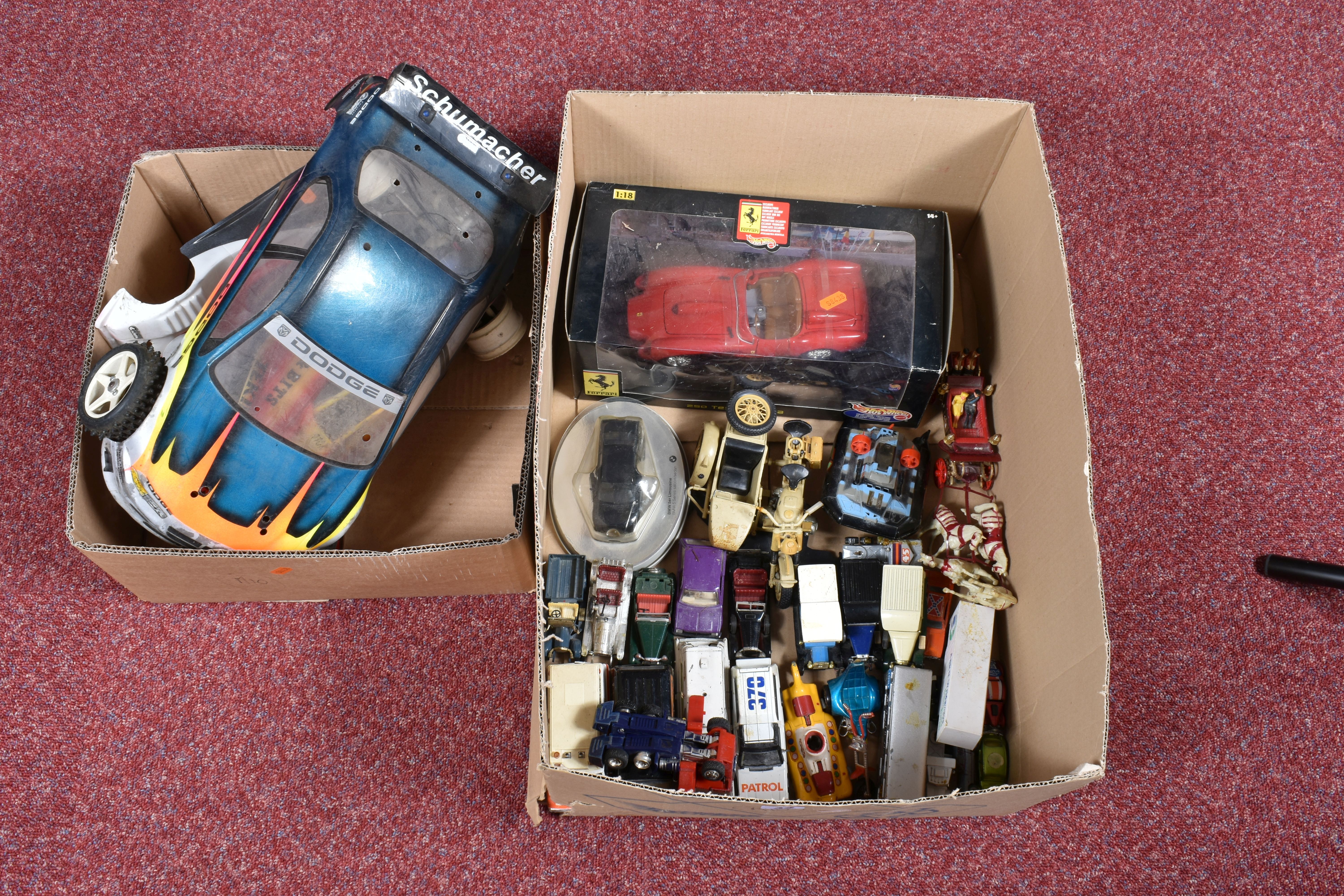 A QUANTITY OF UNBOXED AND ASSORTED PLAYWORN DIECAST VEHICLES, to include Corgi Toys The Beatles