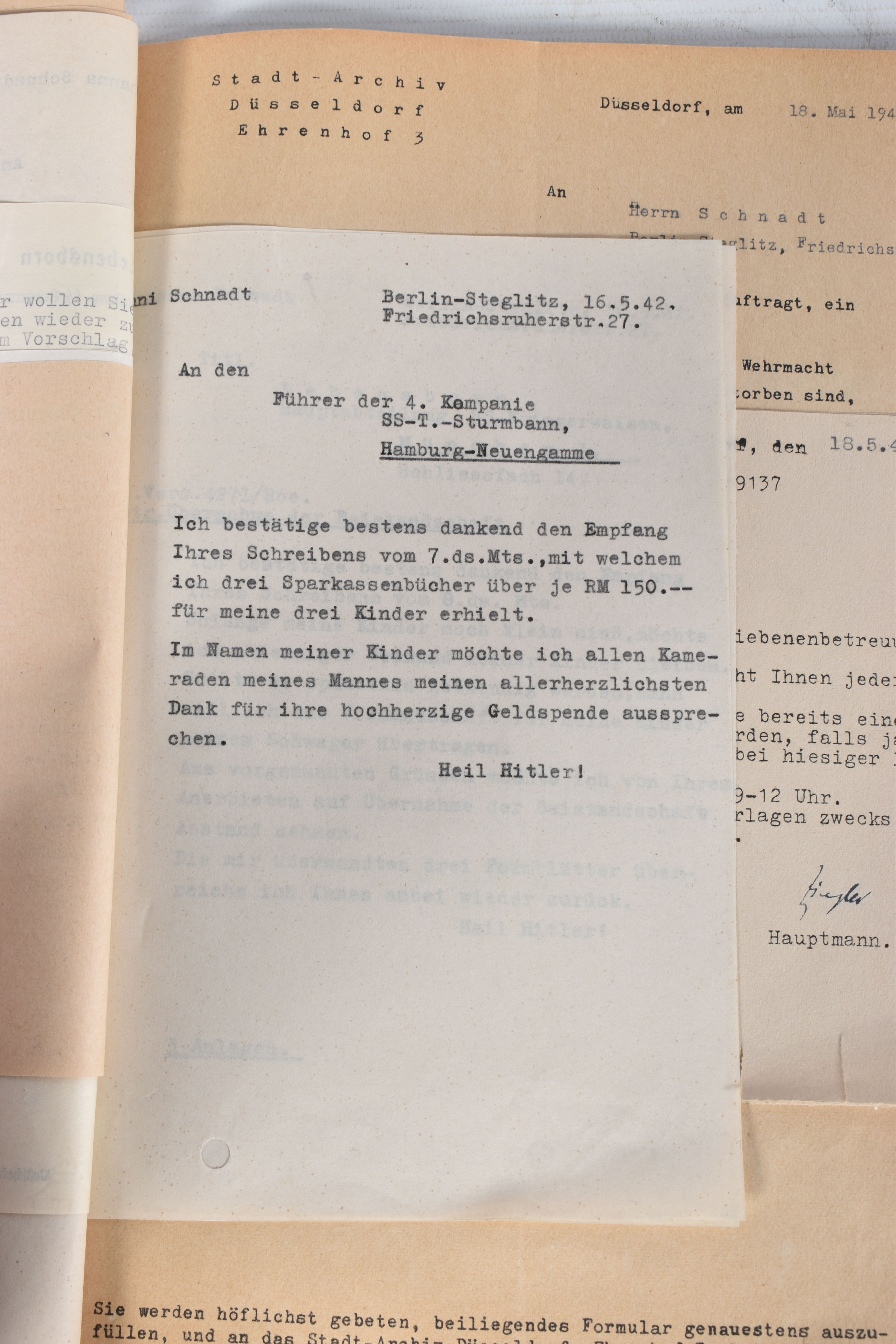 A LARGE COLLECTION OF DOCUMENTS FOR WALTER SCHNADT, to include documents, photo, and a card, he - Image 33 of 46