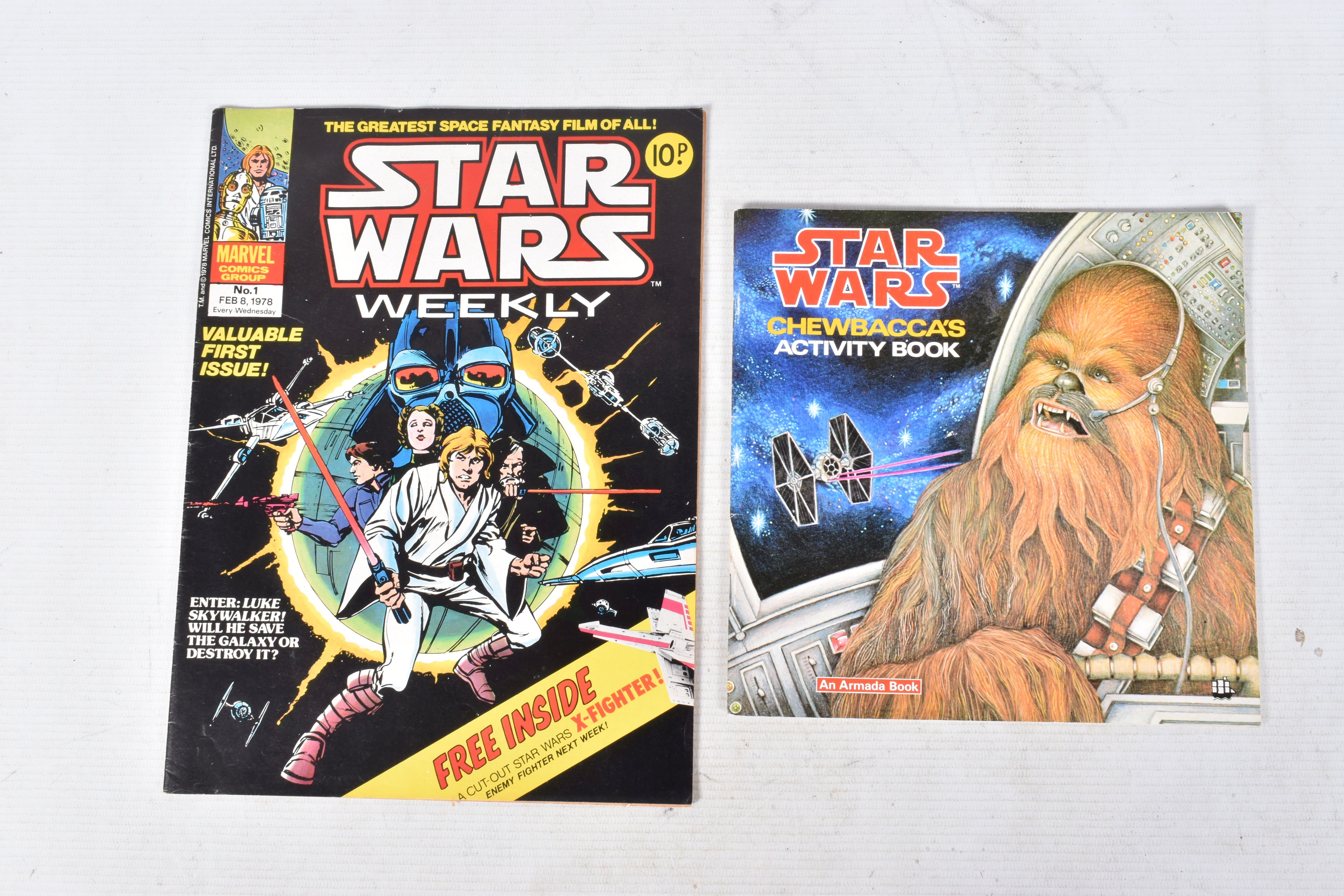 A MARVEL COMICS GROUP STAR WARS WEEKLY NO. 1 MAGAZINE, missing its free toy, dated Feb 8 1978, front