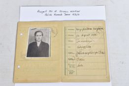 A PASSPORT FOR A FOREIGN WORKER, polish female born 16/04/1901, Customers must satisfy themselves