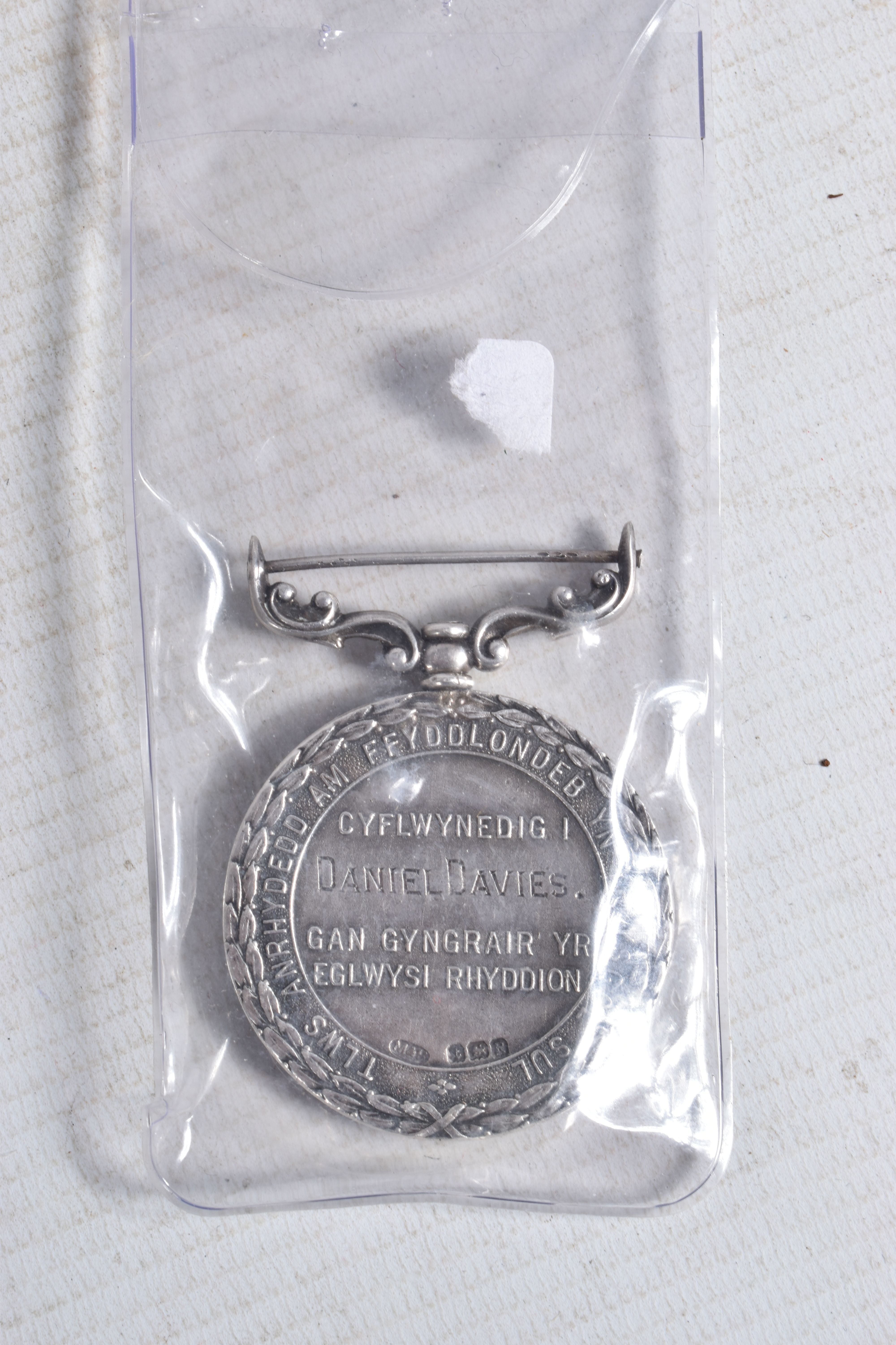 A BOX CONTAINING A HALLMARKED SILVER WALES SUNDAY SCHOOL MEDAL, a WWII Defence medal, two - Image 6 of 19