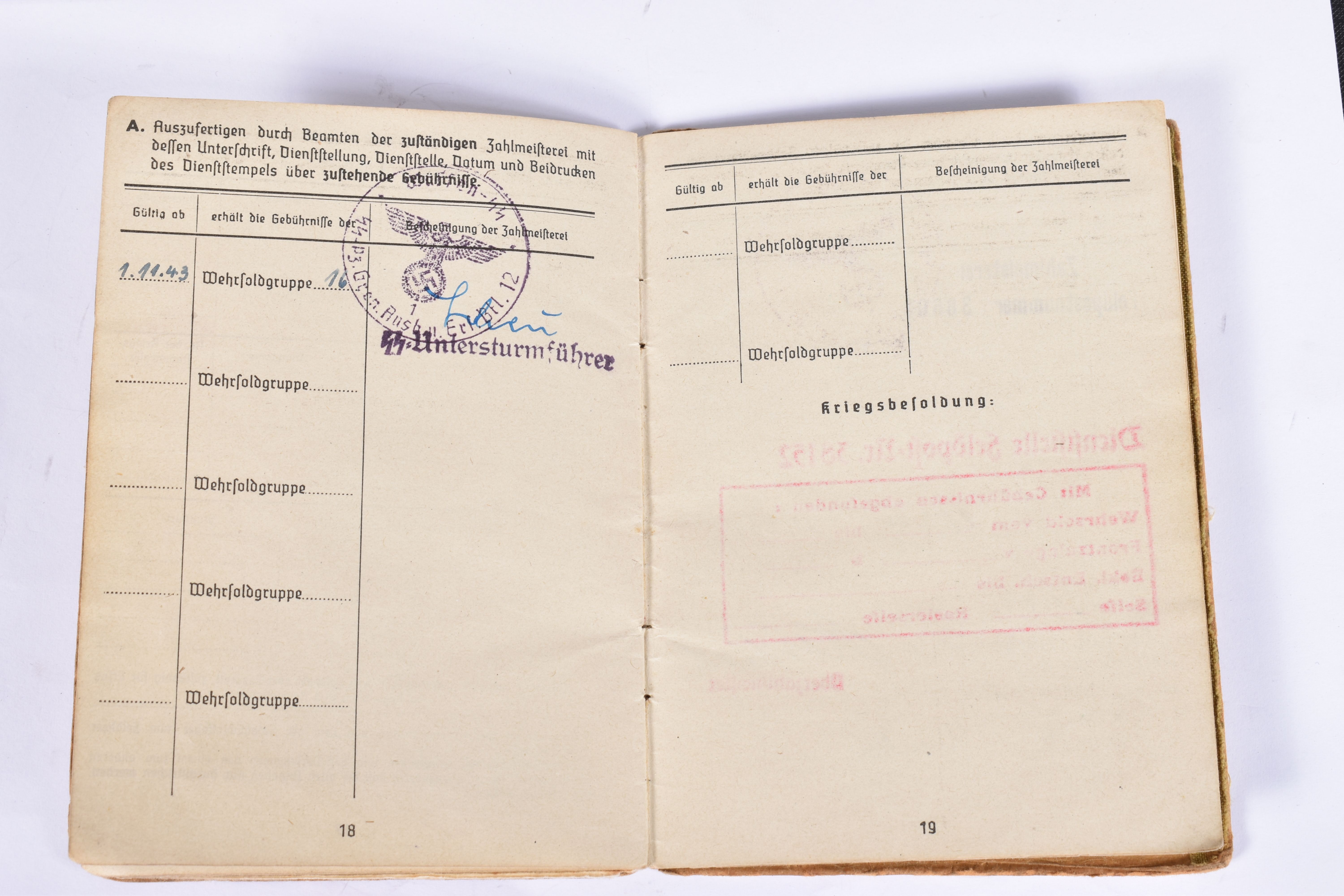 WWII SS SOLDBUCH SS PANZER GRENDADIER FOR OTTO HAMM, UNIT 3rd SS Panzer Grendadier Regt (Danish - Image 11 of 17