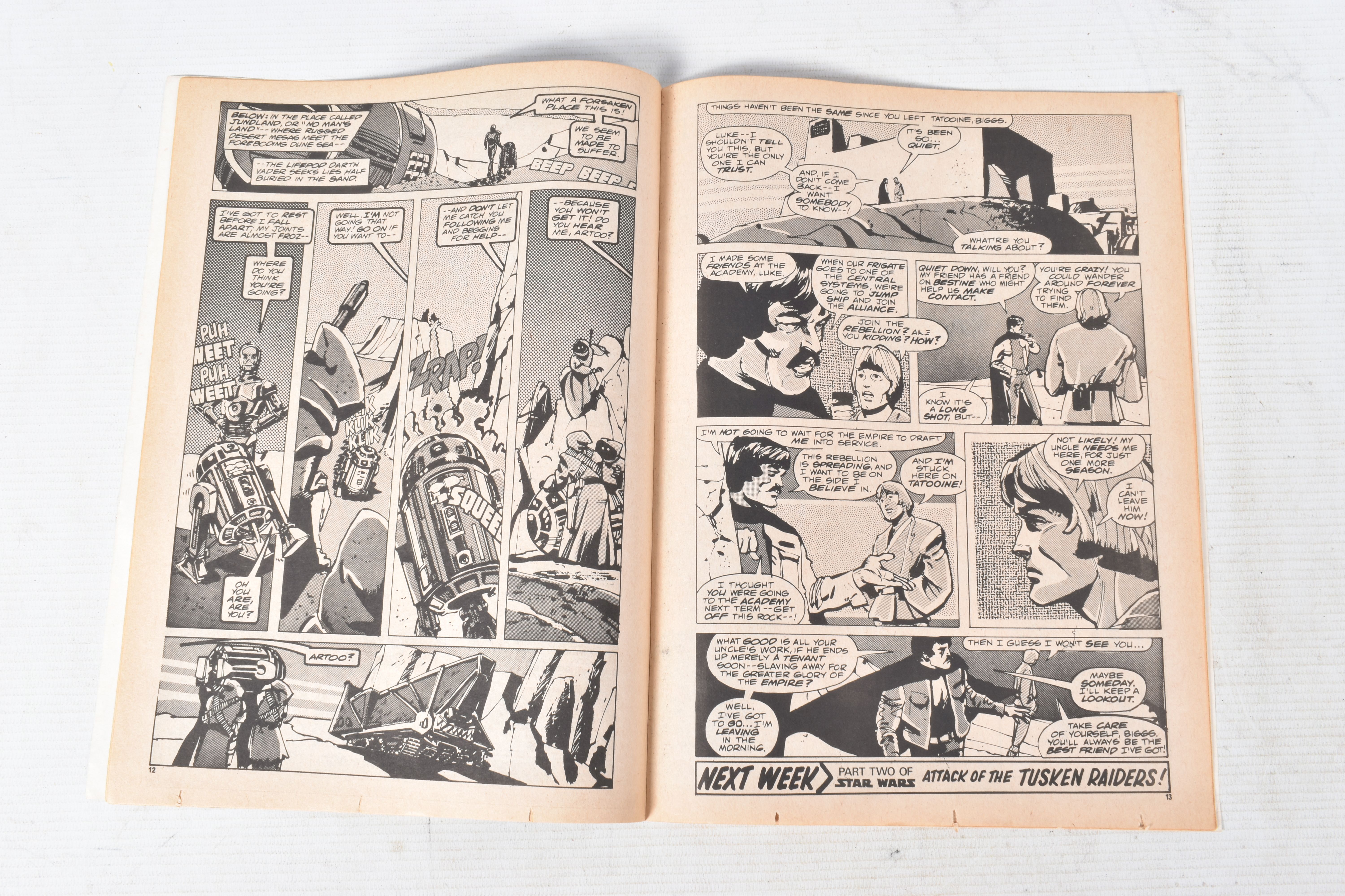 A MARVEL COMICS GROUP STAR WARS WEEKLY NO. 1 MAGAZINE, missing its free toy, dated Feb 8 1978, front - Image 6 of 15