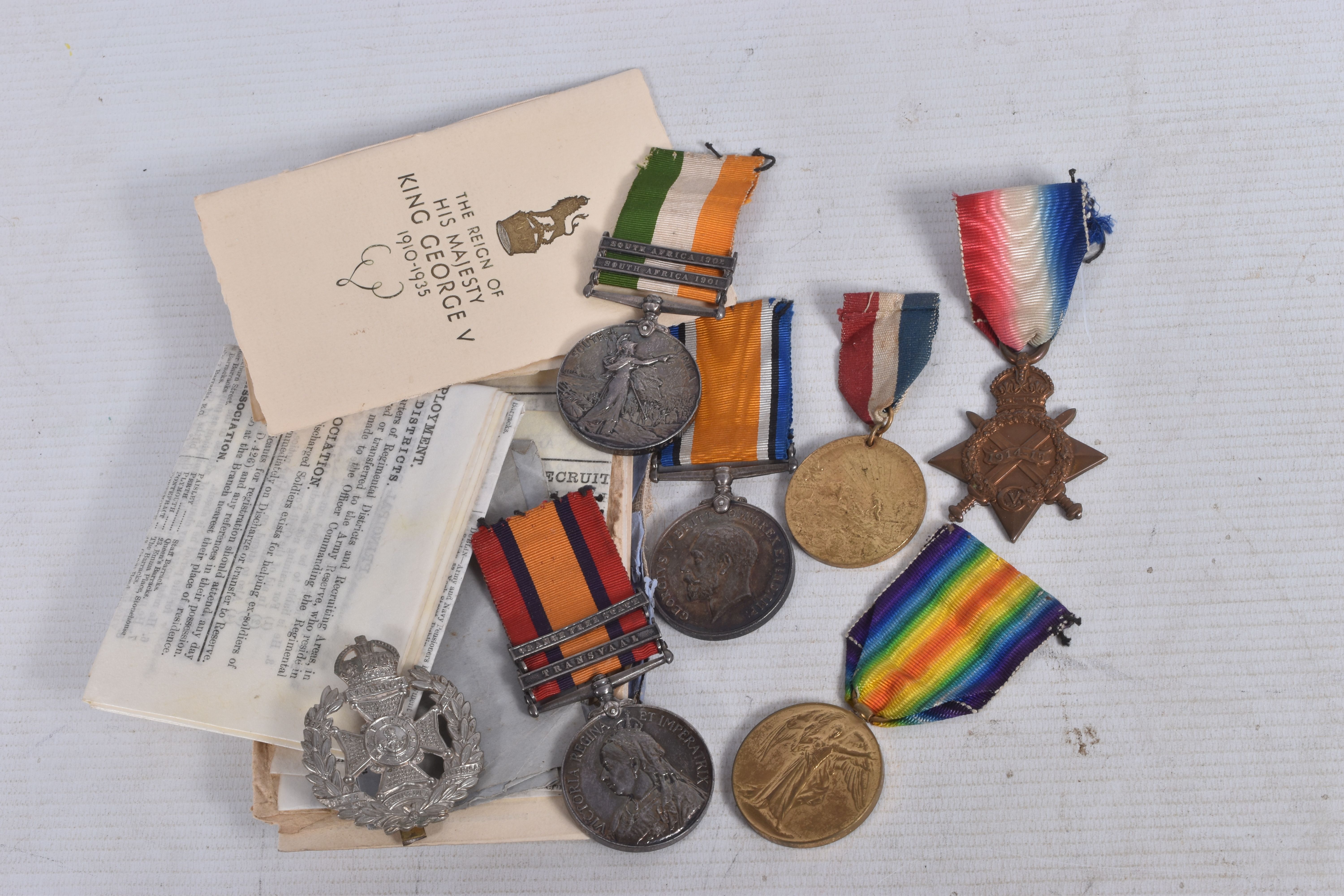 A BOERWAR AND WWI GROUP OF MEDALS, the QSA and KSA are both correctly named to 6622 PTE W HASTINGS